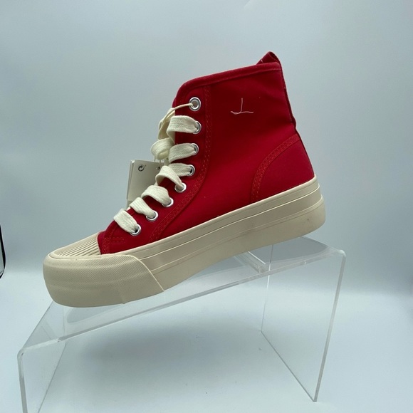 NWT. Zara Kids Red High-Top Sneakers. Size 2,5. - Picture 3 of 13